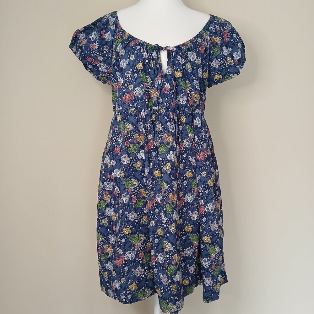 Cottagecore Floral Mini Dress Blue Size Large